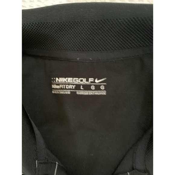 Nike Golf Dri-Fit Mens Polo Shirt Short Sleeve‎ Black Striped  L - Picture 2 of 10